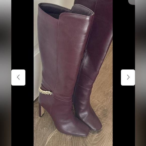Chain Heel Tall Boots. Purple Color Available Only. Size 7 - Picture 5 of 7